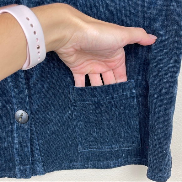 VINTAGE Blue Cord Button-Up Vest - Picture 2 of 7